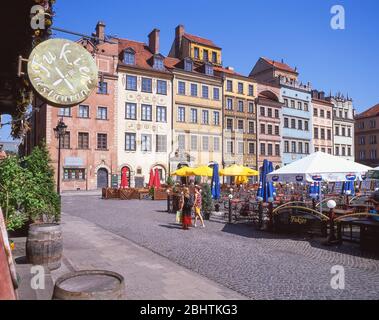 Restaurant in der Altstadt Marktplatz, Altstadt, Warschau (Warszawa), Republik Polen Stockfoto