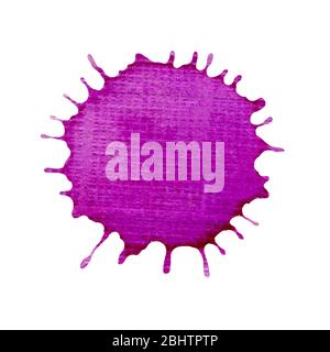 Lila abstrakt künstlerischen bunten hellen Aquarell-Punkt. Farbenfroher Violett-Blot im Grunge-Stil. Lila violett Aquarell Tropfen Hintergrund. Stockfoto