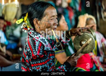 Ethnische Chin-Partei, Mindin, Myanmar Stockfoto