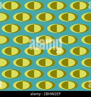 Einfaches geometrisches Design. Elliptische Kontrast nahtlose Muster für Textil, Tapeten, Geschenkpapier, Drucke, Oberflächengestaltung, Web-Hintergrund oder Anthe Stock Vektor