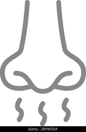 Symbol Fur Die Nase Und Den Geruch Des Menschen Atem Gestank Einatmen Atmung Stock Vektorgrafik Alamy