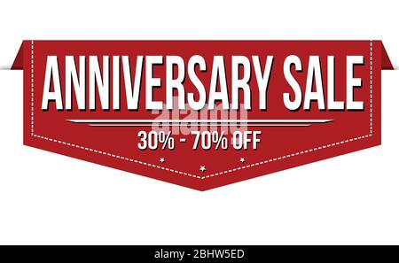 Jahrestag Verkauf Banner-Design auf weißem Hintergrund, Vektor-Illustration Stock Vektor