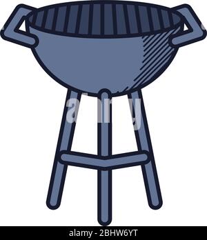 Happy Vaters Day Konzept, bbq Grill Symbol auf weißem Hintergrund, Linie und füllen Stil, Vektor-Illustration Stock Vektor