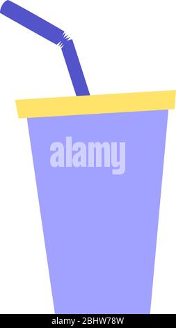 Isolierter Sodabecher mit Stroh Stock Vektor