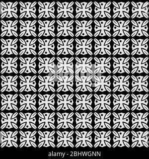 Abstrakt nahtloses Muster stilisierte Blumenmuster. Moderne, stilvolle Struktur. Sich wiederholende geometrische Formen. Monochrome geometrische Textur Stock Vektor