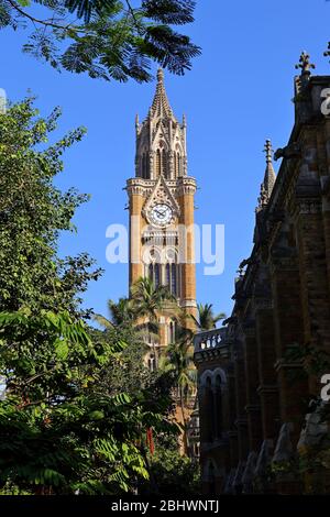 MUMBAI, INDIEN - 7. Februar 2019: Der viktorianische Rajabai Uhrturm der Mumbai University (früher Bombay) in Mumbai, Indien Stockfoto