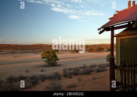 Kalahari Tented Camp, Kgalagadi Transfrontier Park, Südafrika Stockfoto