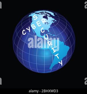 Darstellung der Cyber-Sicherheit, Schutz von internetverbundenen Systemen, einschließlich Hardware, Software und Daten, vor Cyber-Angriffen Stockfoto
