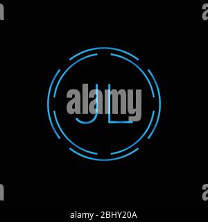 Creative Letter JL Logo Design Vektor-Vorlage. Digital Linked Letter JL-Logo-Design Stock Vektor