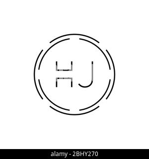 HJ Logo Design Vektor Vorlage. Anfänglicher Kreisbuchstabe HJ Vektorgrafik Stock Vektor