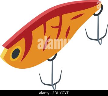 Symbol für harte Angelköder, isometrischer Stil Stock Vektor
