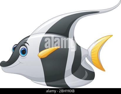 Maskierte Banner Fisch Karikatur Stock Vektor