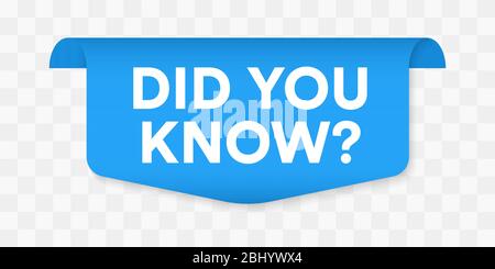 Fragebanner, hilfreiches blaues Etikett, interessante Faktentaste, Tutorial-Abzeichen, isoliertes Vektoretikett Stock Vektor