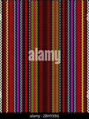 Eine traditionelle Zierde von Völkern und Ländern Lateinamerikas, in der reiche Farben Aufmerksamkeit und Reichtum wecken. Webteppiche für Frauen mit Zierde Stock Vektor