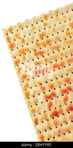 Matzo für Passah isoliert auf weiß Stockfoto