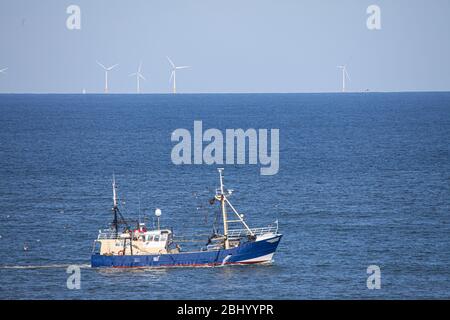 Eine Garnele Kutter auf der Nordsee Stockfoto