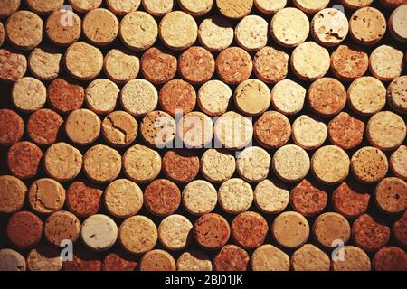 Weinkorken Hintergrund Stockfoto