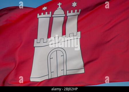 Das Wappen der Hansestadt Hamburg Stockfoto