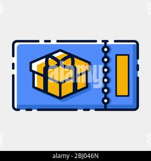 Gutschein-Icon im Farbdesign. Konzept, Rabatte. Stock Vektor