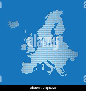 Europakarte aus Rasterpunktmuster Stock Vektor