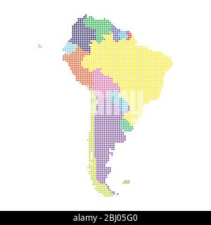 Südamerika Karte aus Halbton-Punktmuster Stock Vektor