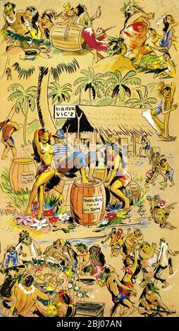 Carrier Collection of Menus - Trader Vic's Restaurant - 22 Park Lane, Mayfair , London, England Stockfoto