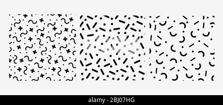 Abstraktes geometrisches, monochromes Muster bestehend aus Punkten, Halbkreis Stock Vektor