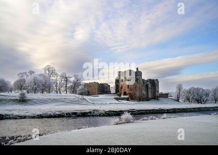 Brougham Castle im Winter Stockfoto