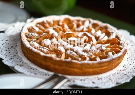 Französische Aprikosen-Tarte, Patisserie Lenoir in Valbonne, Südfrankreich - Stockfoto