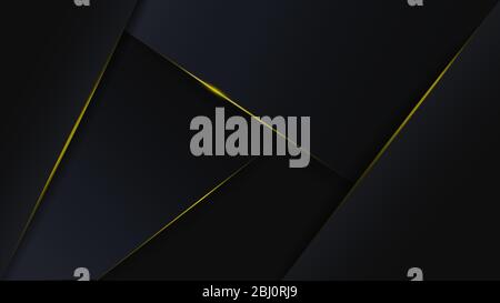 Abstrakte polygonale Gold-Tapete und schwarzem Hintergrund Stock Vektor
