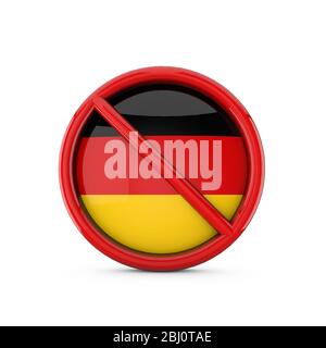 Deutschland Flagge verboten kein Eintragssymbol. 3D-Rendering Stockfoto
