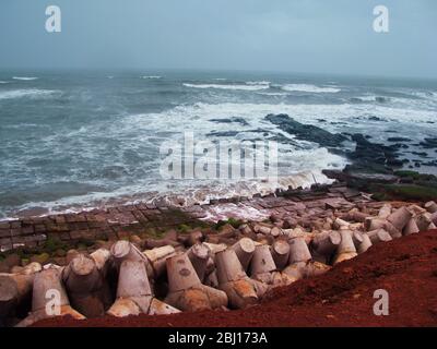 Tolle landschaftlich schöne Lage am Anjuna Strand in Goa Stockfoto
