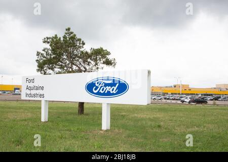 Blanquefort Bordeaux, Aquitaine/ Frankreich - 06 14 2018: Ford plant die Schließung seines Getriebewerks Blanquefort im Südwesten Frankreichs, wenn kein Käufer gefunden werden kann Stockfoto