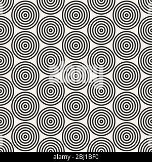 Vektor nahtlose geometrische Muster. Moderne sich wiederholende Linien Hintergrund. Konzentrische Kreise abstraktes Design. Stock Vektor