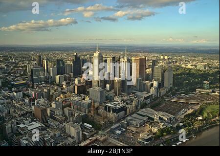 Die Skyline von Melbourne, fotografiert vom Skydeck Stockfoto