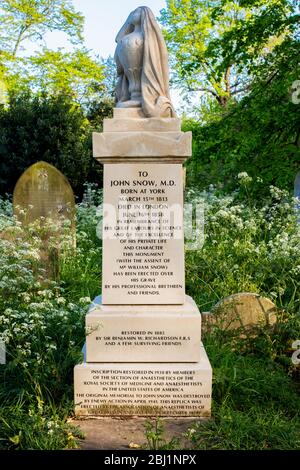 Grabstein auf dem Brompton Cemetery, Kensington, London; einer der 'Magnificent Seven' Friedhöfe von London Stockfoto