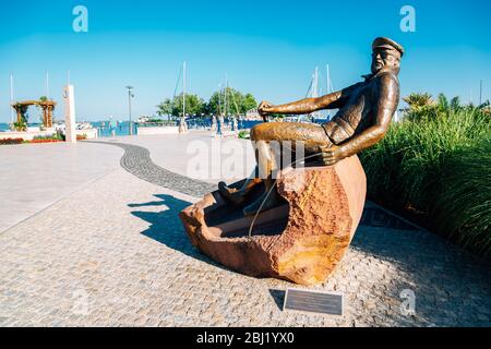 Balatonfured, Ungarn - 28. Juni 2019 : Balaton Park Statue Stockfoto