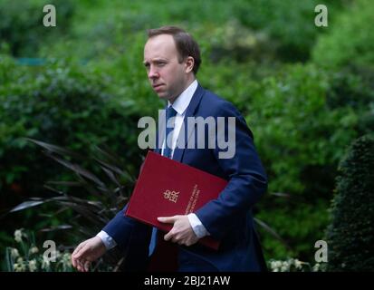 London, Großbritannien. April 2020. Matt Hancock, Gesundheitsminister, kommt in Downing Street zum Covid-19-Treffen an. Quelle: Mark Thomas/Alamy Live News Stockfoto