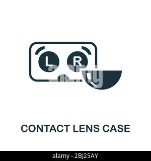 Symbol für Kontaktlinsengehäuse. Einfache Illustration aus der Ophthalmologie-Kollektion. Creative Contact Objektiv Fall Symbol für Web-Design, Vorlagen, Infografiken Stock Vektor