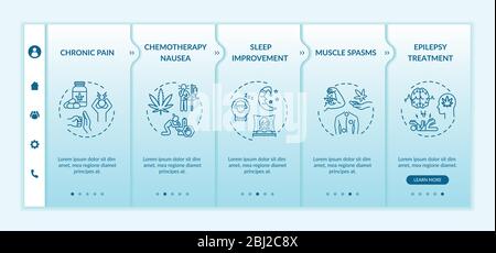 Vorlage für die Onboarding-Vektorvorlage für medizinische Verwendung von Cannabis Stock Vektor