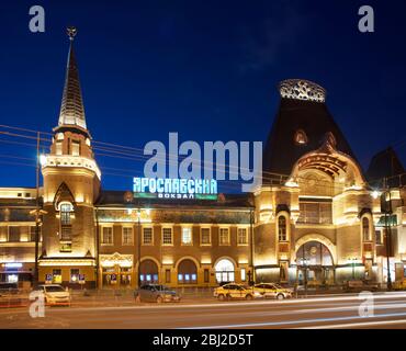 Jaroslawski Bahnhof in Komsomolskaja Platz in Moskau. Russland Stockfoto