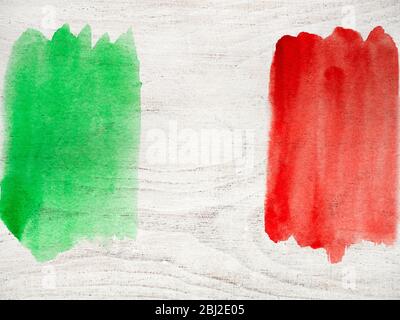 Italienische Flagge. Schöne Grußkarte. Nahaufnahme Stockfoto