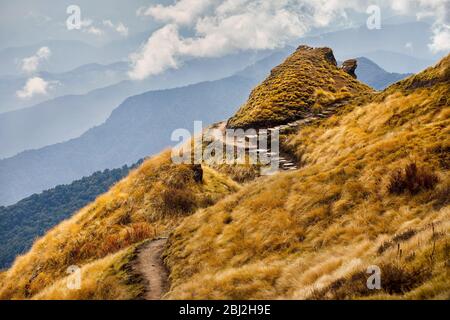 Straße am schönen Hügeln des Himalaya in Nepal Stockfoto
