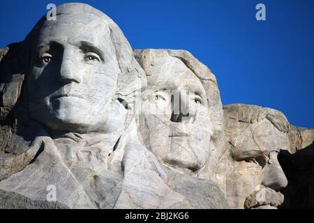 Detailansicht des Mount Rushmore Monument Stockfoto