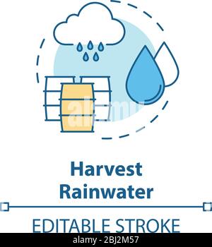 Symbol für das Konzept „Regenwasser ernten“ Stock Vektor