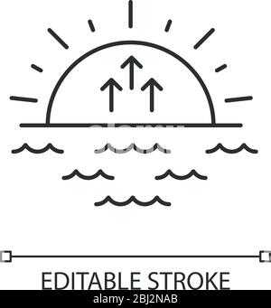 Pixel Perfect linear Icon Sunrise Stock Vektor