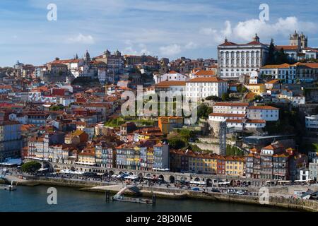 Die historische Flussfront der Ribeira Region von Porto, Portugal Stockfoto