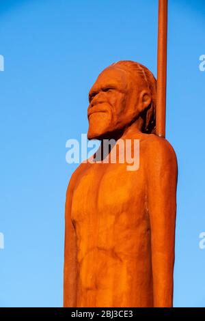 Yirin Statue von Tjyllyungoo Sculptor befindet sich am Yagan Square in Perth CBD, WA, Australien. Stockfoto