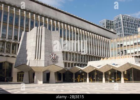 Guildhall Library und City of London Police Museum, Guildhall Square, London Stockfoto