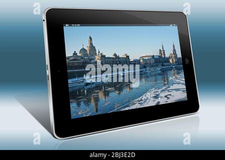 Blick auf die Altstadt von Dresden im Winter, Dresden, Sachsen, Deutschland, Europa Stockfoto